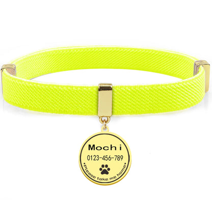Cute Customized Cat Collar Round Metal Name Tag Breakaway AirTag Kitten Collars Adjustable Pet Collars for Cats and Puppies Dogs
