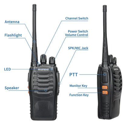 Baofeng BF-88E Walkie Talkie Wireless Copy Frequency Long Range UHF 400-470MHz Portable Ham Two Way Radio for Hunting