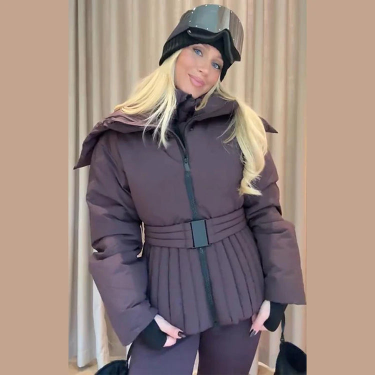 Detachable Sleeve Hooded Quilted Jackets 2026 Winter Ladies Solid 2-in-1 Zippers Waistcoat Cotton Coats Women's Warm Outwear