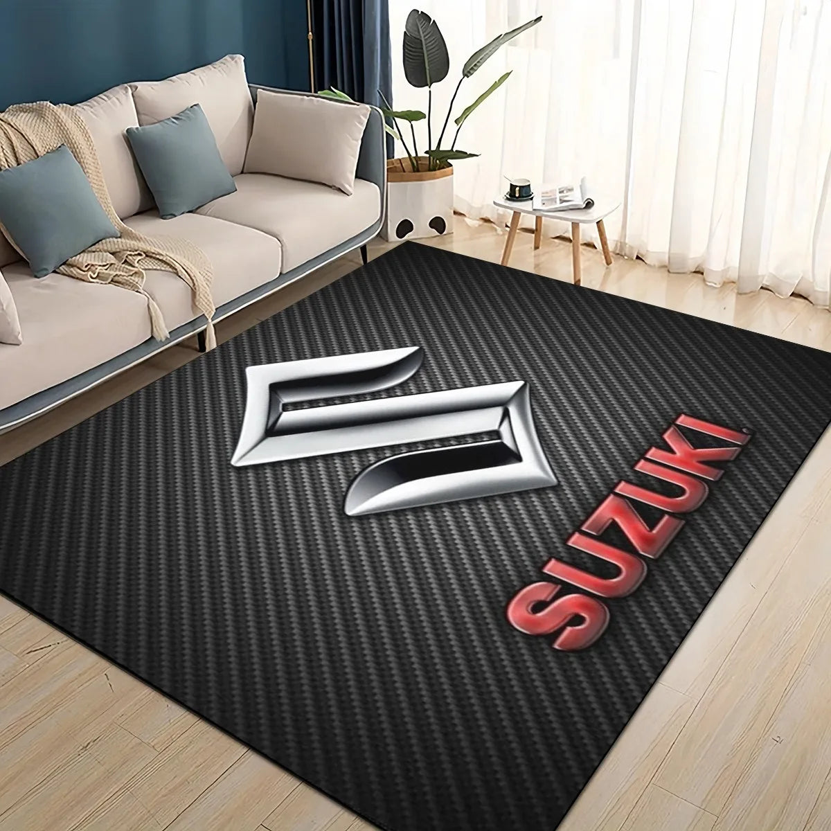 Suzuki Motorcycle Large Area Rug Carpet for Home Living Room Kids Bedroom Sofa Doormat Decor Non-slip Floor Mat Home Decoration