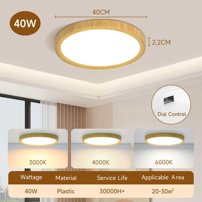 Wood Grain Ceiling Lamp Led Indoor Bathroom Lamps 220V Panel Led Kitchen Lighting for Living Room Waterproof IP44 Ceiling Lights