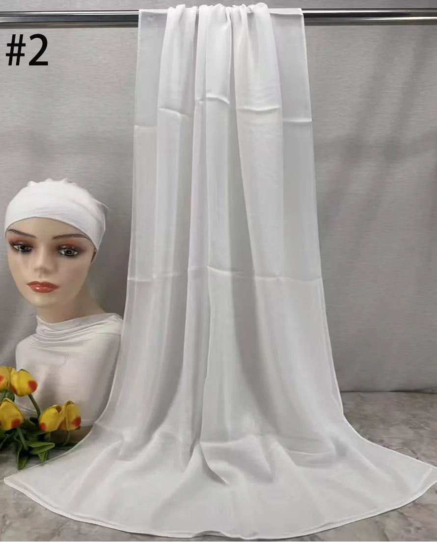 Mini Modal Hijab with Undercap Set Basic Stretchy Pullover Headscarf Thin Breathable Sunscreen Head Wrap Hijabs Scarf 165*50cm
