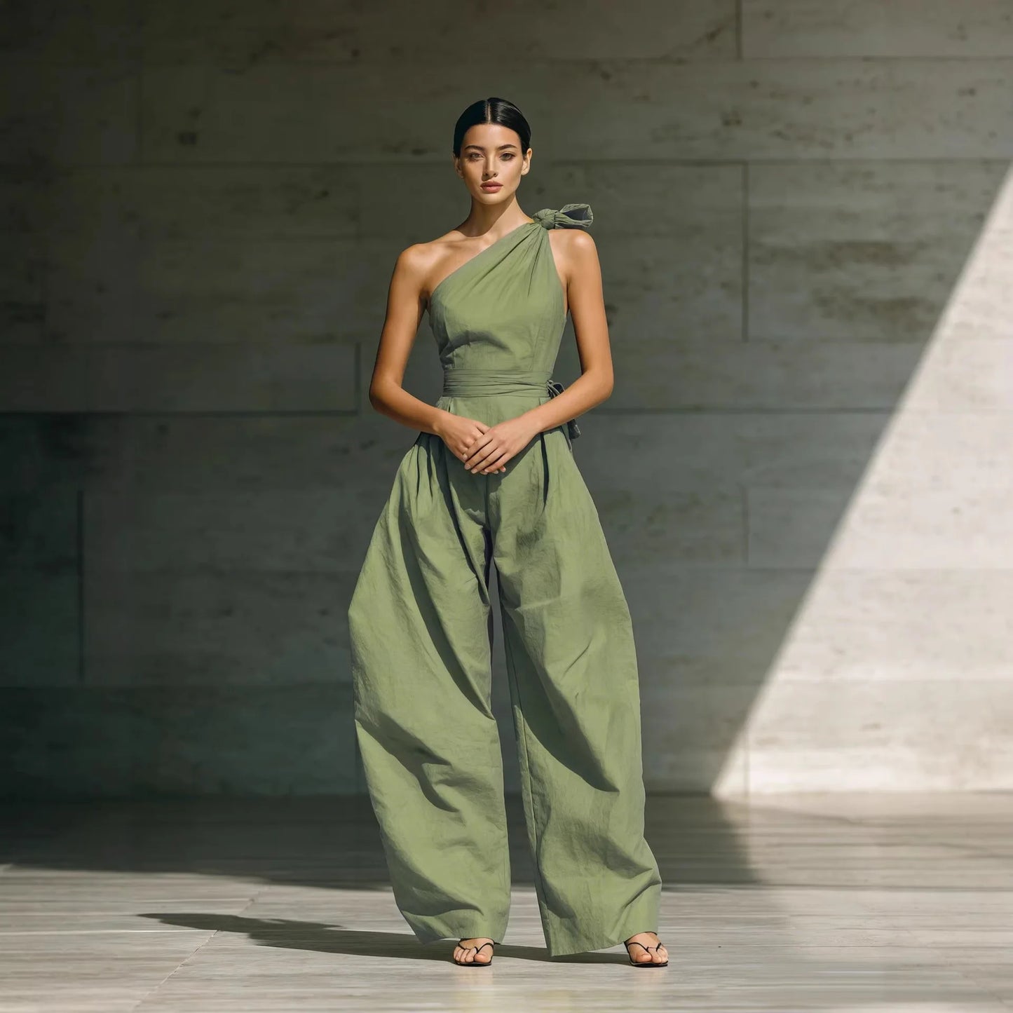 Fashion Sleeveless Jumpsuits For Woman 2026 Summer Casual One Shoulder One Piece Clothes Rompers High Quality Elegant