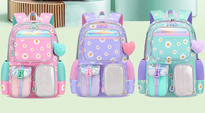 Cute Student Backpack 3pcs/set Primary Schoolbag Rabbits and Quicksand Kawaii Student Backpack Teenage Girls Handbag Rucksack