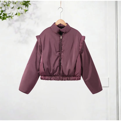 Faux Leather Bomber Jacket Oversized Collared Long Sleeve 2026 Spring Edgy Women Faux Leather Coat Fashion  Bold Lady Outerwear