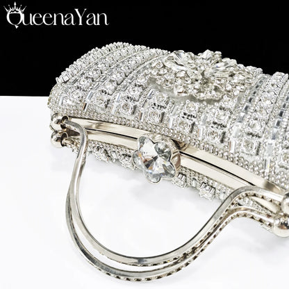 2026 Diamond Women Luxury Clutch Evening Bag Wedding Crystal Ladies Cell Phone Pocket Purse Female Wallet for Party Quality Gift