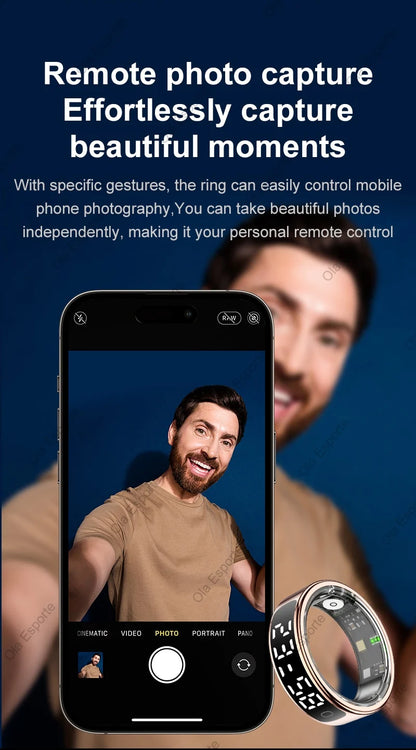 2026 New SR08 Smart Ring Men Women LED Display Screen Heart Rate Blood Oxygen Monitoring 5ATM Waterproof Multi Sports Modes Gift