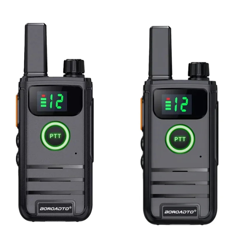 Rechargeable Long Range UHF Walkie Talkie 400-470MHz 16CH Clear Sound Compact Handheld Two Way Radio with Strong Signal Interpho