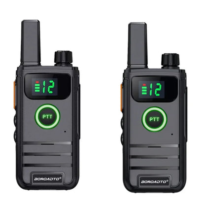 Rechargeable Long Range UHF Walkie Talkie 400-470MHz 16CH Clear Sound Compact Handheld Two Way Radio with Strong Signal Interpho