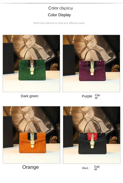 Luxury Fashion Brand Women's Handbags Genuine Leather Shoulder Crossbody Bag Crocodile Small Hard Square Portable Messenger Bags