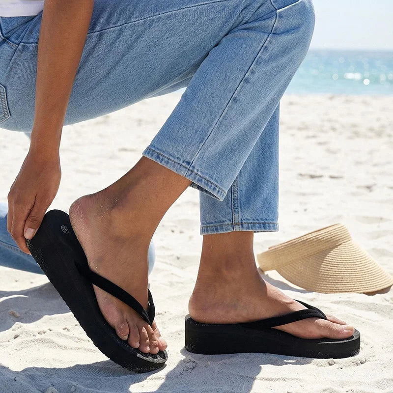 Women's Wedge Heel Flip-flops Summer Shoes Slippers 5CM  Beach Home Slippers Women's Flip-flops Foam Slippers