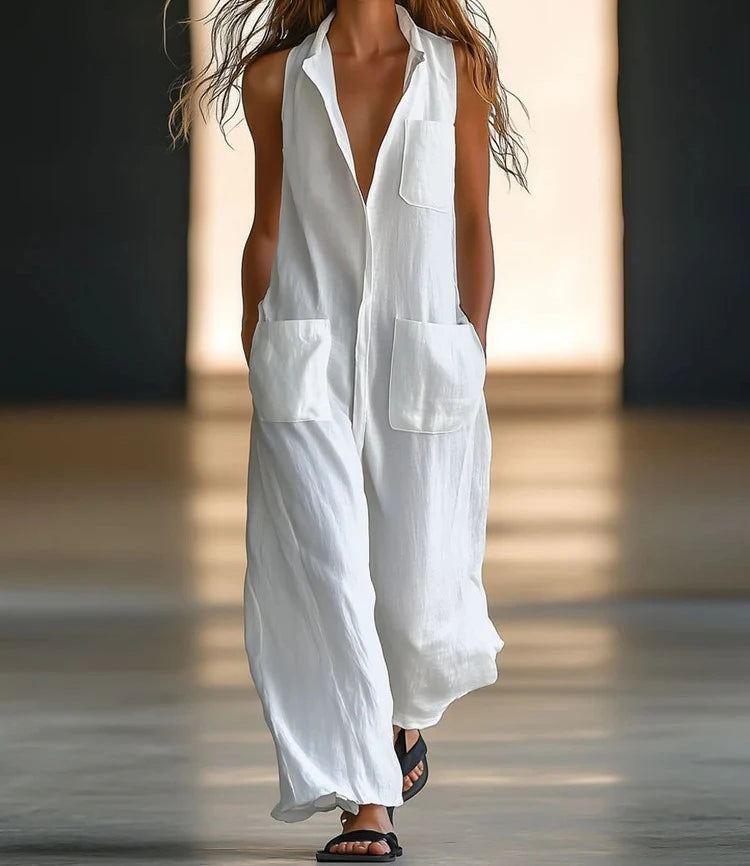 New Loose Casual Jumpsuits Women's Summer 2025 Fashion Low Waist Pocket Design Long Pants Romper Commute Overalls