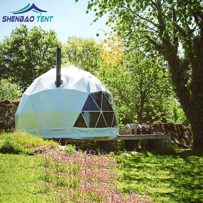 Luxury Roof Pvc Heated Eco Prefab Transparent Geodesic Dome Hotel Glaping House Desert Round Dome Exhibition Tent