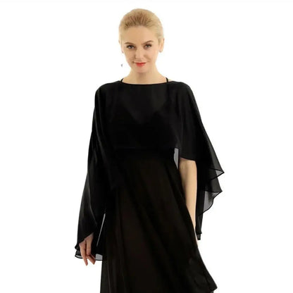 New Fashion Soft Wedding Capes Long Solid Color Chiffon Shrug Sunscreen Wraps Womens Ladies