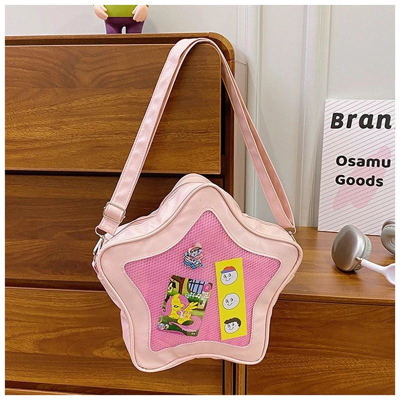 Japanese Style Minimalist Cute Aesthetic Shoulder Bag for Students Kawaii Crossbody Purse Street Fashion Ita Bags Handbags bolso