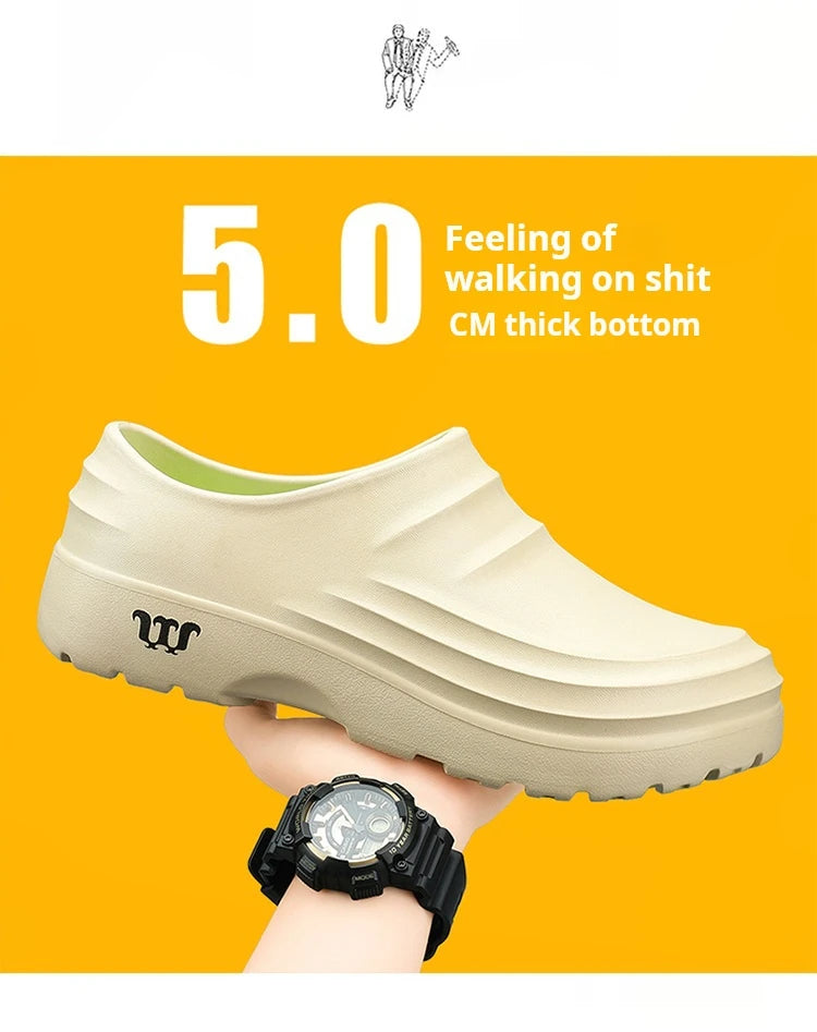 Summer Chef Shoes Anti Slip and Oil Proof Work Shoes Lazy Slippers Casual Trendy Slipper One Step Fashion Garden Shoes For Beach