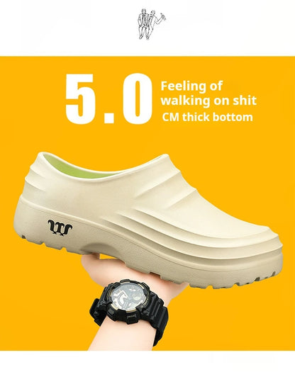 Summer Chef Shoes Anti Slip and Oil Proof Work Shoes Lazy Slippers Casual Trendy Slipper One Step Fashion Garden Shoes For Beach
