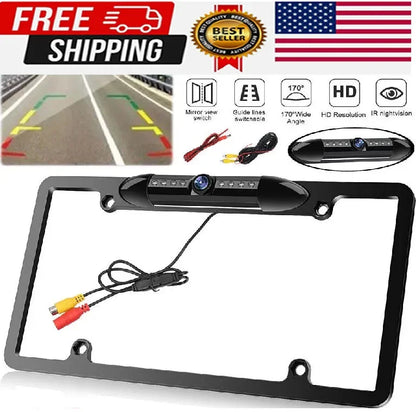 Backup Camera Waterproof Night Vision HD Wide Angle License Plate Car Rear View For SUV Truck RV Van Parking Assistance 12V