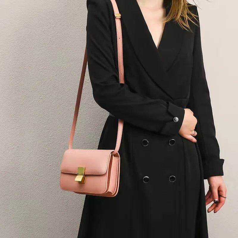Luxury Designer Tofu Bags Square Bag One Shoulder Crossbody Bag Fashion Handbags Top Quality Genuine Leather Women's Bag Chic