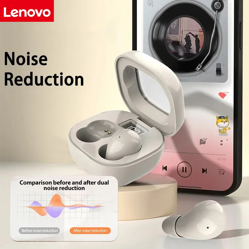 Lenovo SK19 Mini Wireless Bluetooth 5.3 Earphones Invisible Sleep Headphones for Huawei Xiaomi Redmi Noise Reduction Heasets