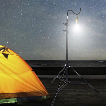 2m Campinglight Stand Folding Telescoping Tripod Adjustable Lightweight Aluminium Floor Lamp Holder Tripod Camping Accessories