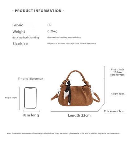 Small Suede Fashion Leather Shoulder Bags for Women 2025 Luxury Designer Brand Trend Crossbody Bag Females Short Handle Handbags