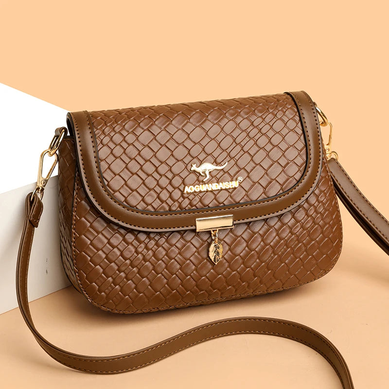 High Quality Soft Leather Purse Fashion Women Shoulder Messenger Bag Multi-pocket Wear-resistant Bag Luxury Ladies Handbag Sac