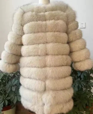 NEW Real Fur Coats Women Natural Real Fur Jackets Vest Winter Outerwear Women Silver Blue Fox Coat High Quality Fur Clothes