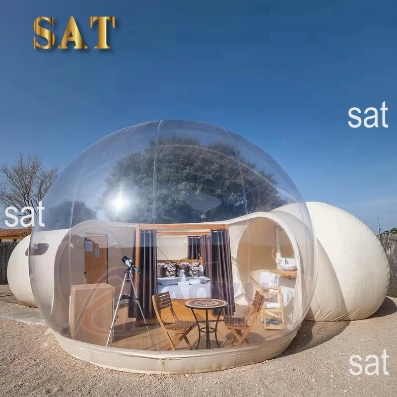 Bubble outdoor geodesic dome transparent luxury tent with bathroom luxury transparent inflatable shell