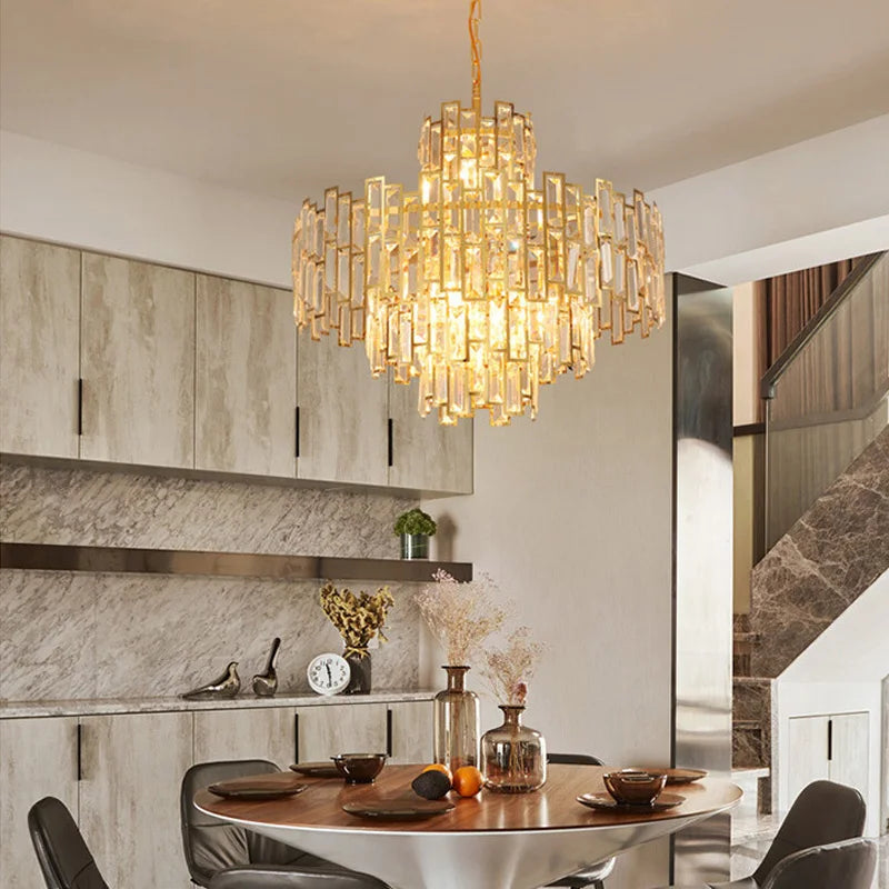 Luxury Crystal Ceiling Pendant Chandelier Lights Dining Room Chandeliers Lighting for Living Room Light Home Decor Lustre Salon