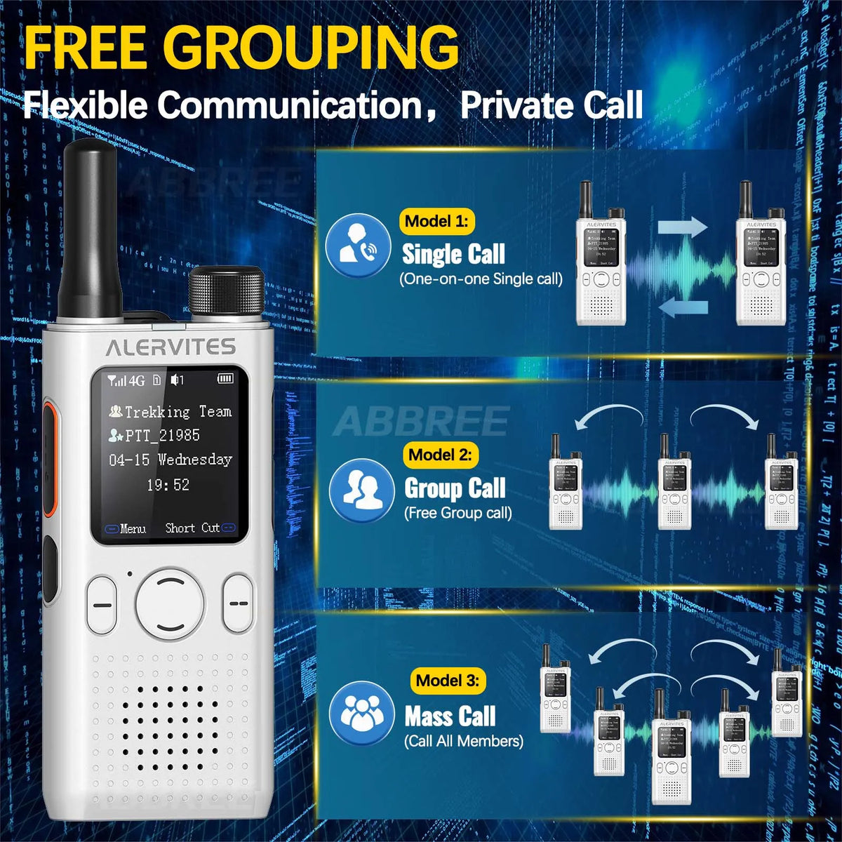 Baofeng AT1 POC Radio Lifetime Free Use Create Groups Freely Global 4G/5G Network Walkie Talkie Unlimited Distance ALERVITES