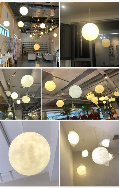 Nordic Moon Led Pendant Lights for Living Room Dining Bedroom Home Decorations Chandelier Cafe Restaurant Hanging Lamp Luminaire