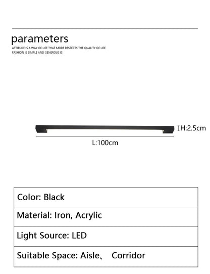 Modern Minimalist Long Wall Lamp LED Wall Mounted Light Indoor Living Room Bedroom Background Lamp Home Decora Fixtures 110/220V