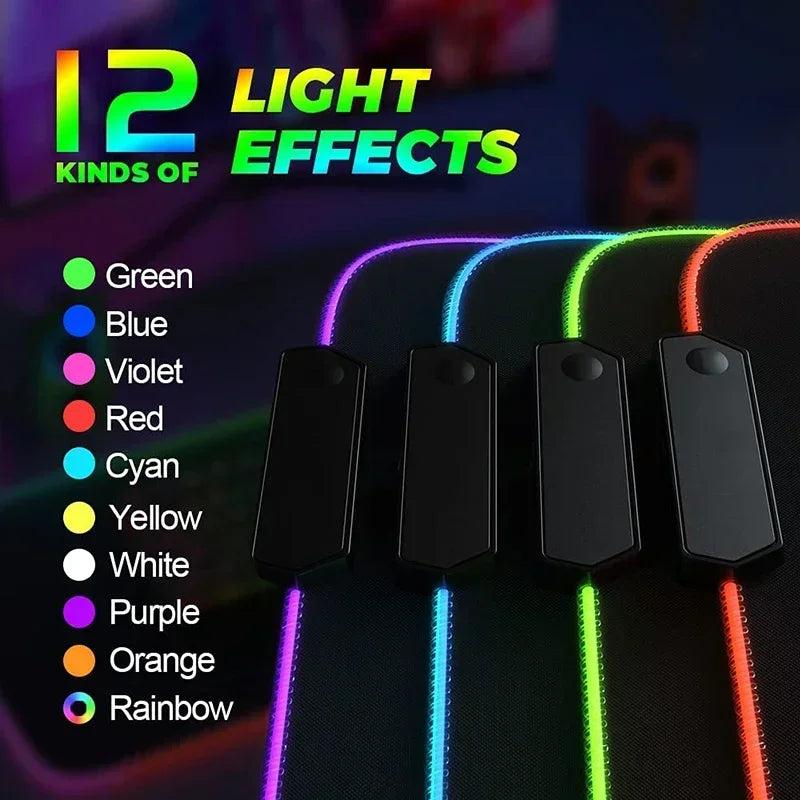 RGB Gaming Mousepad Space Mouse Mats LED Large Gamer Mousepads Keyboard Pads Luminous Desk Mat Final Fantasy Mouse Pad Backlit