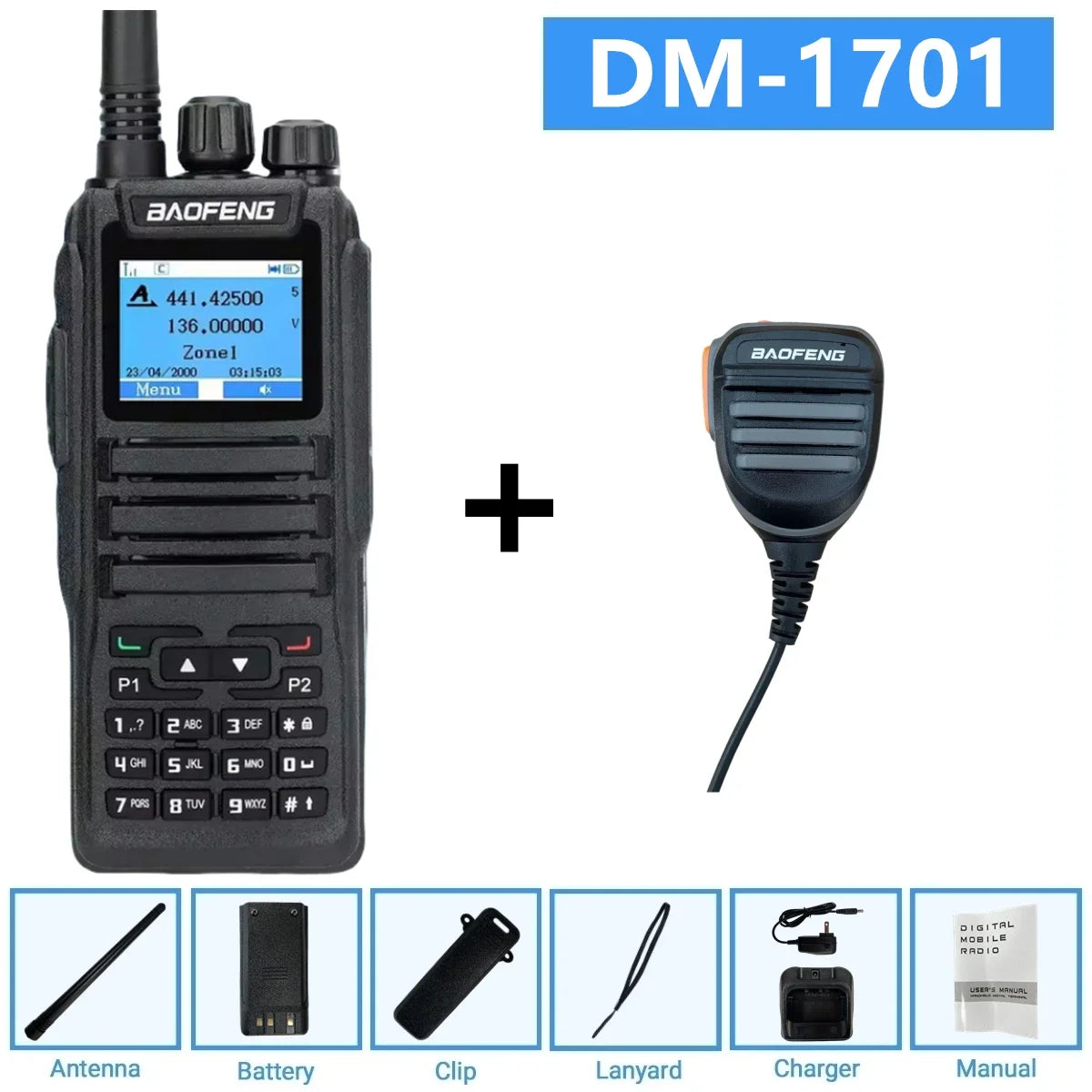 Dmr Digital Two Way Radio Baofeng Dm-1701 Dual Band Vhf/Uhf 3000 Channel Dual Time Slot Ham Radio For Professional Communication