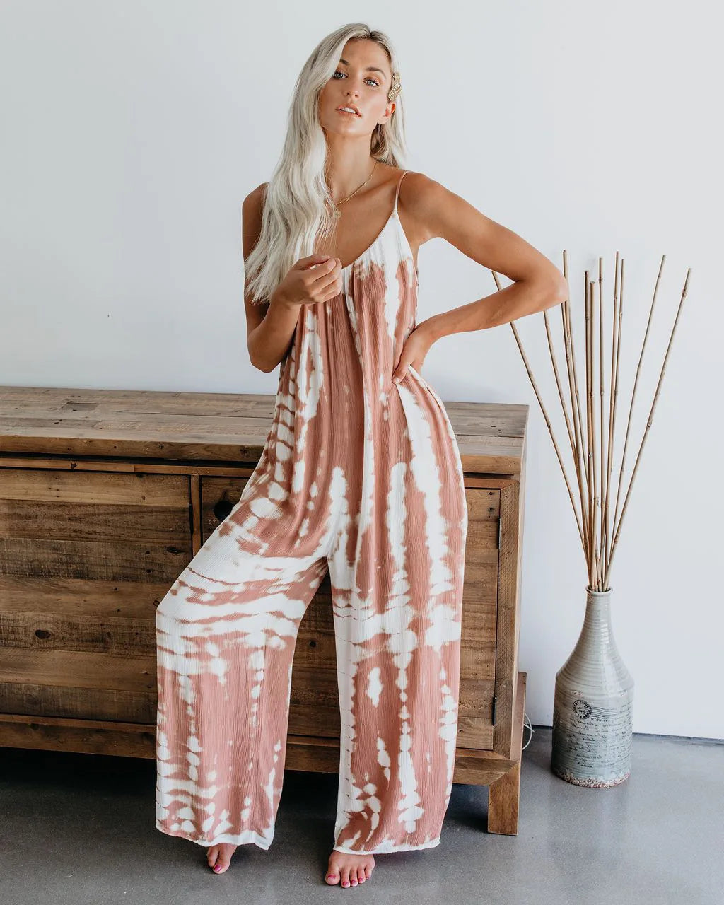 Women's Jumpsuit 2023 New Women's Clothing Wholesale Russian European and American Suspender Sexy Wide Leg Pants