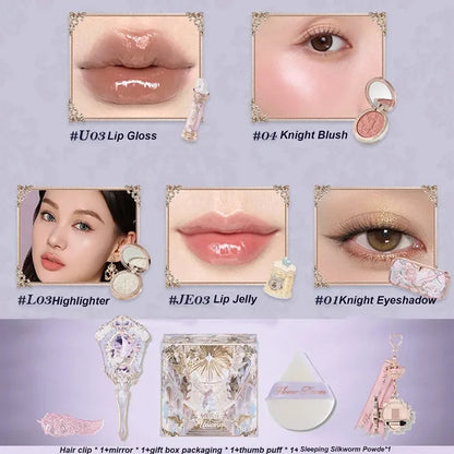 Flower Knows Set Midsummer Fairytales Make up Gift Box Eye Brow Palette Powder Blusher Eyebrow Concealer Lipgloss For Women