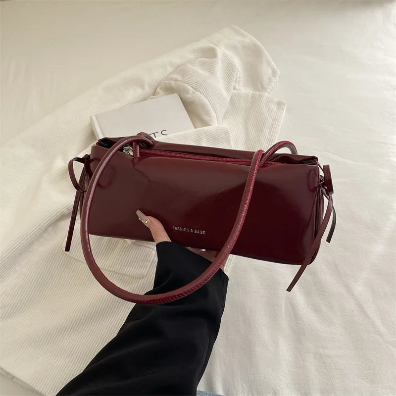 New Solid Color Women's Handbag Soft Pu with Knot Shoulder Bag Underarm Bag Lady Designer Bags Luxury Bolsa Feminina handbags