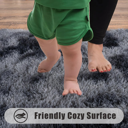 VIKAMA Ultra-Soft Running Rug Bedroom & Hallway Anti-Slip Mat Fluffy Plush Bedside Dormitory Carpet Home Decor