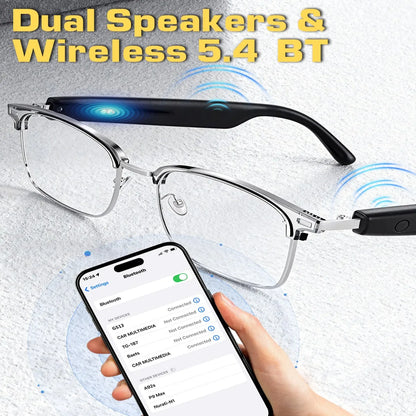GS13 Smart Bluetooth Glasses with Color-Changing Lenses AI Translation & Open-ear Audio Hands-Free Calls for Travel And Work