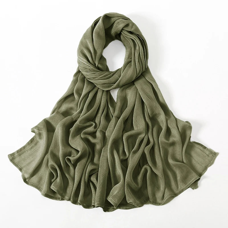 New Big Size Solid Rayon Modal Hijab Scarf Women Muslim Headscarf Wraps Shawl Femme Musulman Headband Islamic Turban 190*85cm