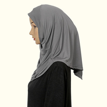 New Ready To Go Wear Instant Hijab for Women Solid Color Hemp Headscarf Neck Cover Sports Hijabs Pinless Islam Shawls and Wraps