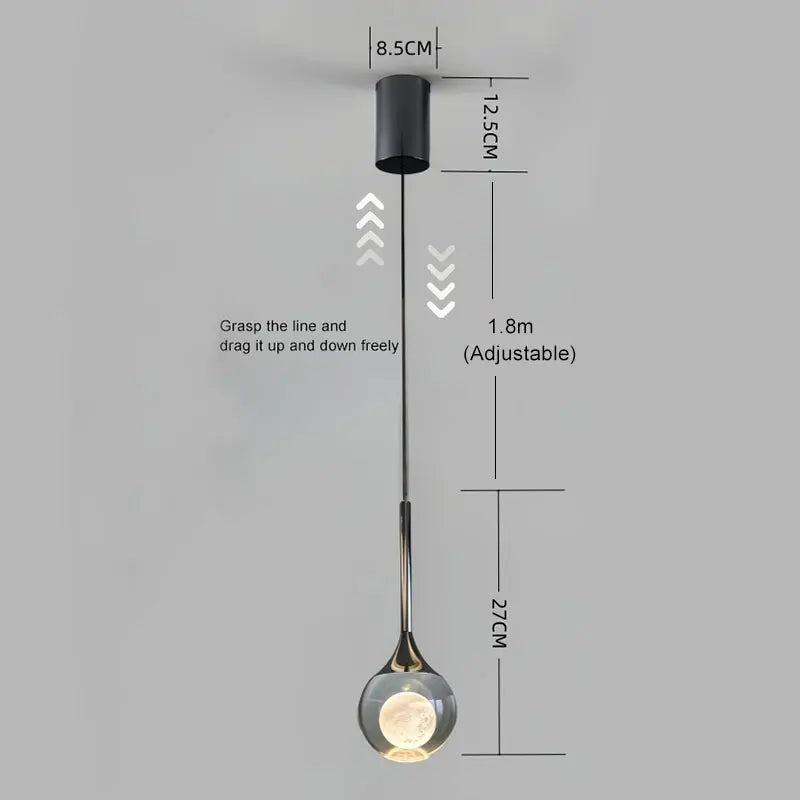Modern Crystal Pendant Lights Indoor Ceiling Lamp Bedroom Living Room Bar Counter Ceiling Chandelier Lights Home Decor