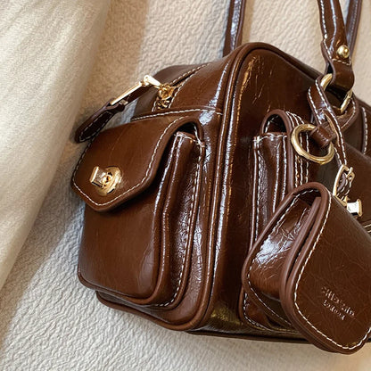 Luxury Boston Bags New Handbags For Women Trendy Commuting Versatile Handbag With Pendents Shoulder Crossbody Pillow Bags