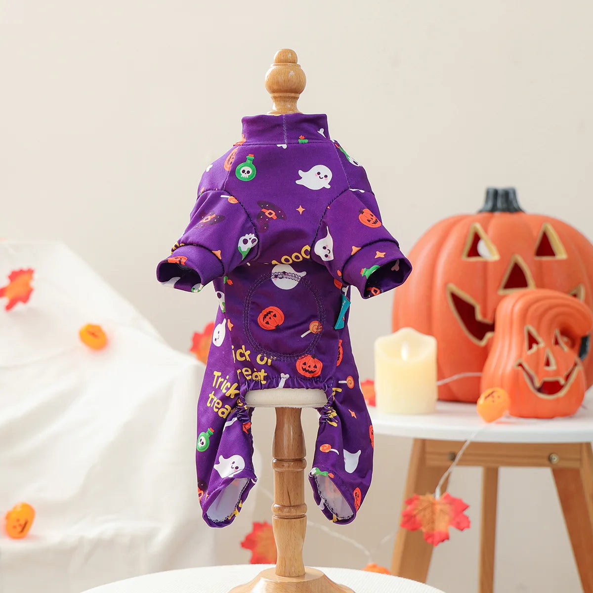 Girl Halloween Pajamas Apparel For Small Dogs Chest Closed Pet Indoor Home Wear Clothes Overall Tracksuit Chihuahua Yorkshire