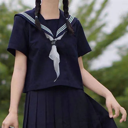 Orthodox JK Uniform School Uniform Basic Navy Navy College Style School Supply Middle Sailor Uniform Autumn and Winter Suit