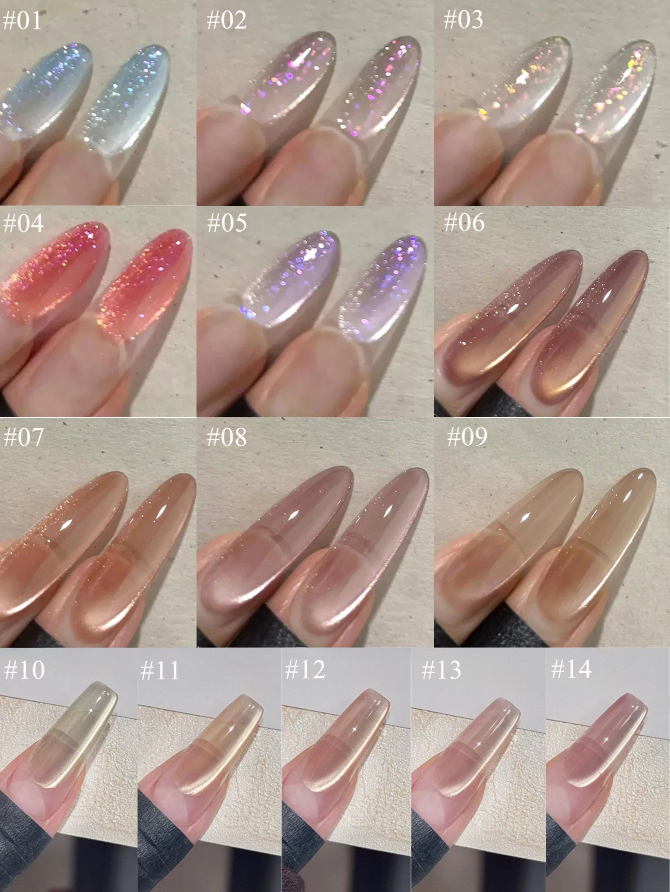 1-24pcs WS Romantic Purple Cat Eye Gel Nail Polish New Style Super Flash Versatile Whitening Purple Glass Bead Cat Nail Salon