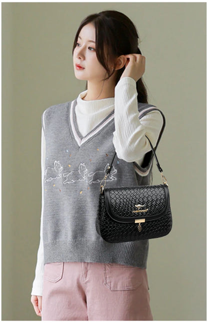 High Quality Soft Leather Purse Fashion Women Shoulder Messenger Bag Multi-pocket Wear-resistant Bag Luxury Ladies Handbag Sac