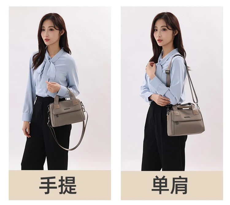 Ladies Lightweight Shoulder Bag Waterproof Nylon Handbag for Commuter Work Casual Crossbody Bags for Women Messenger Bag
