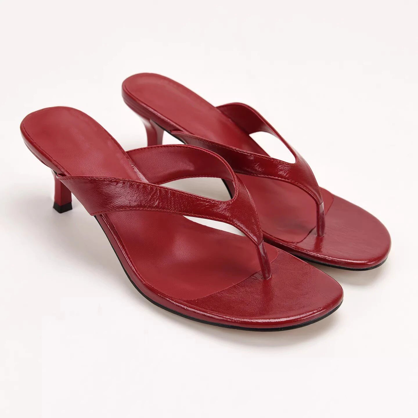 Women Slippers Fashion High Heeled Mule Shoes Designer Flip Flops for Woman Summer Open Toe Casual Shoes Zapatos Mujer 7881